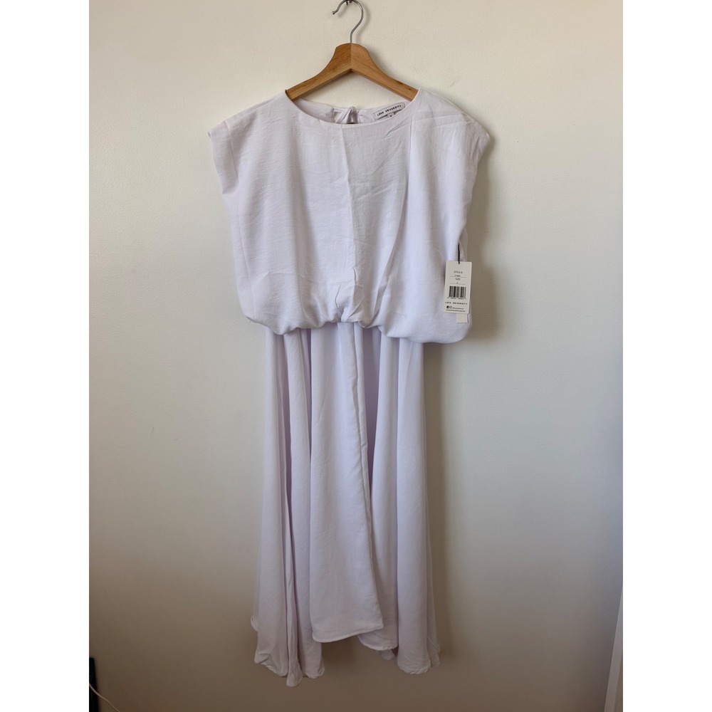 Love University 2-Piece Set – White Cropped Top & Maxi Skirt – Women's Size L
